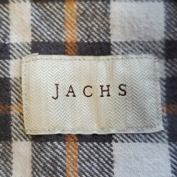 NWOT Jach's• L shirt flannel plaid gray button up - Picture 9 of 11